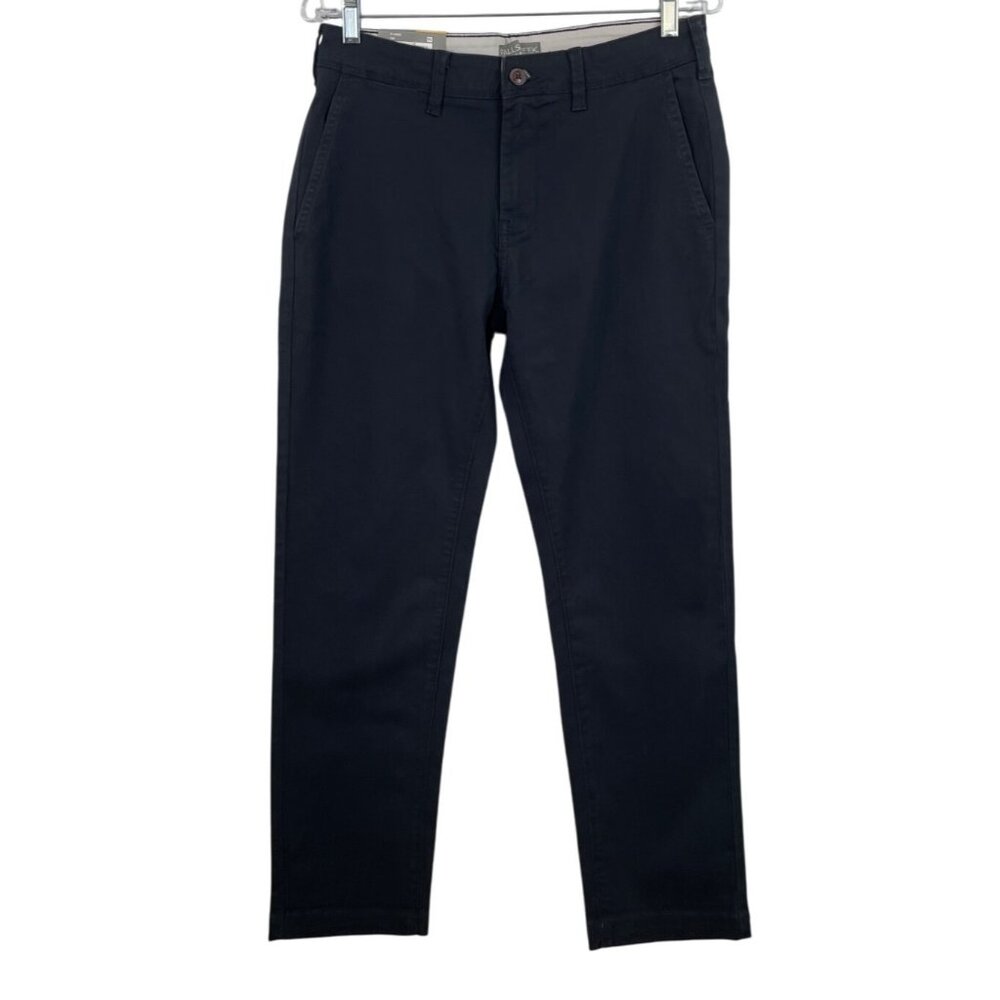 Falls Creek Black Chino Pants Stretch Flat Front Straight Fit Mens Size 30x30
